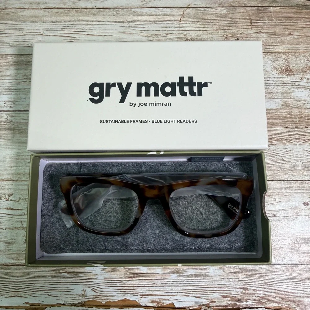 Gry Mattr Reading Glasses Unisex +3.00 Brown Tortoise Sociable Blue Light